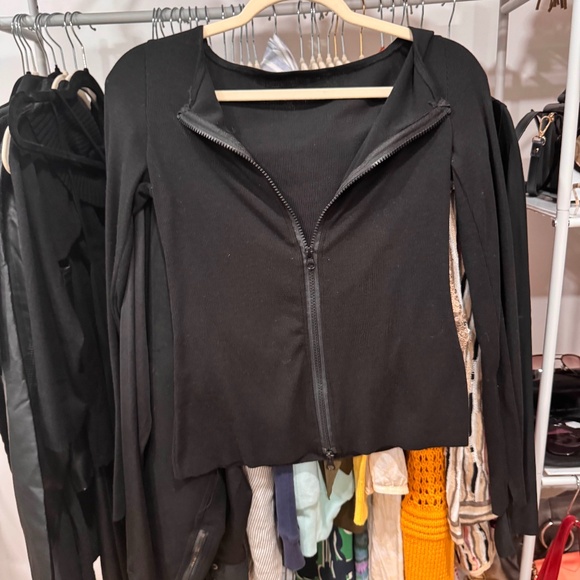 Black Zipper Up or Down Shirt - So FUN! - Picture 1 of 6